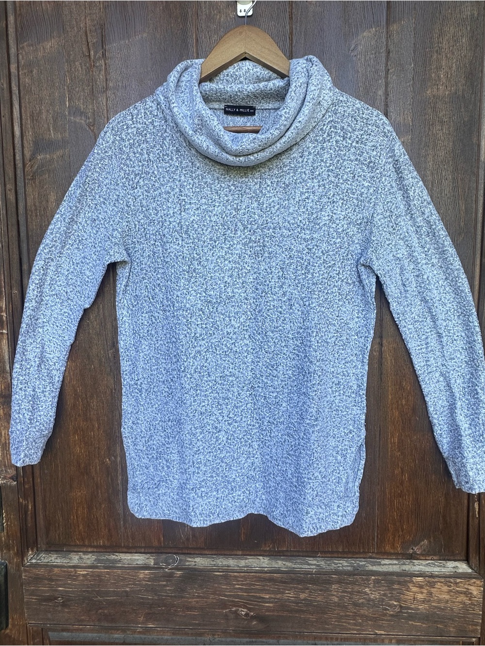 Nally & Millie Gray Cowl Neck Women’s Sweater